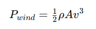 Mathematical formula for windpower